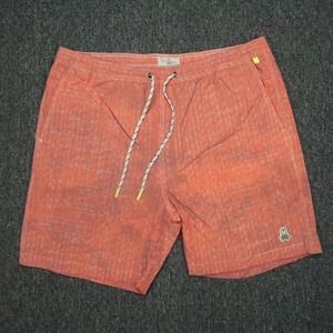 Psycho Bunny Swim Trunks XXL Orange Lined Shorts Drawstring Pockets *